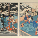 1830s Japanese Triptych Artwork by Utagawa Kunisada