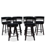 Amisco Link Swivel Leather Barstools, Set of 6
