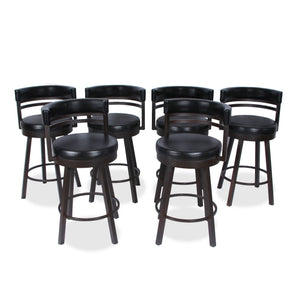Amisco Link Swivel Leather Barstools, Set of 6