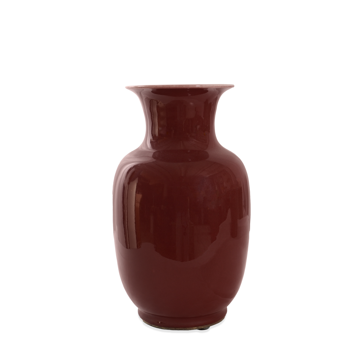 Antique Chinese Porcelain Oxblood Vase, 19thC to early 20thC