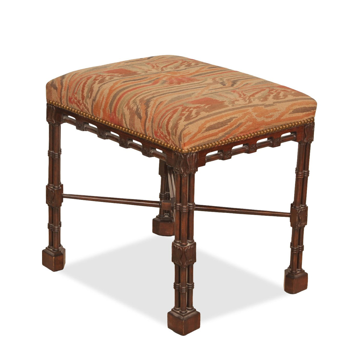 Antique Chippendale Style Mahogany Stool
