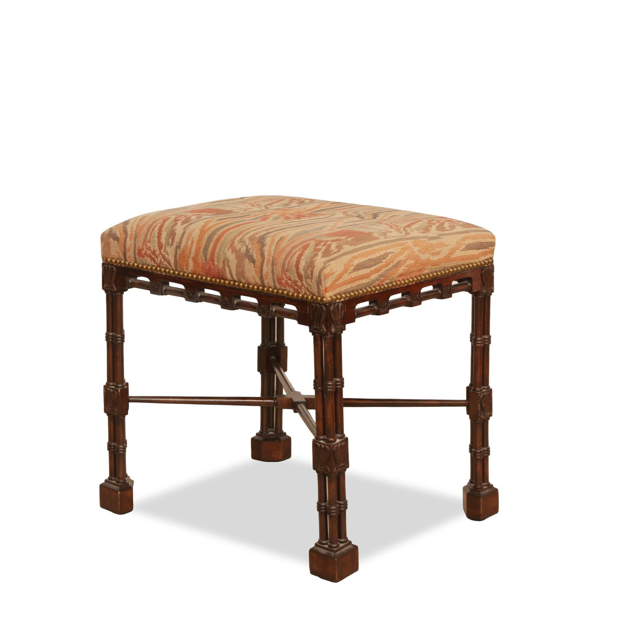 Antique Chippendale Style Mahogany Stool