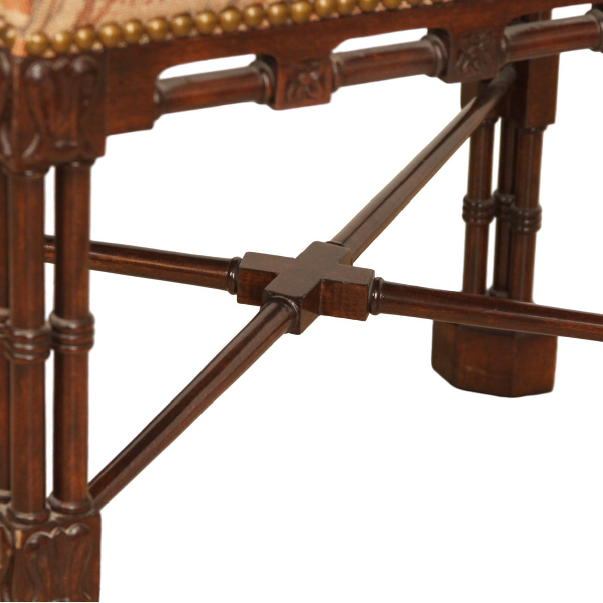 Antique Chippendale Style Mahogany Stool