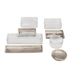 Antique English Victorian Etched Silver Box, Set of 4