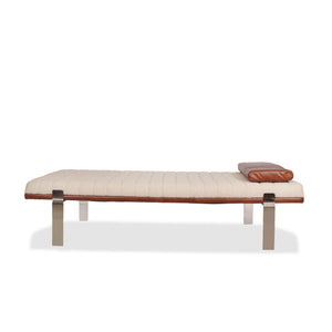 CB2 Canale Boucle and Leather Upholstered Daybed