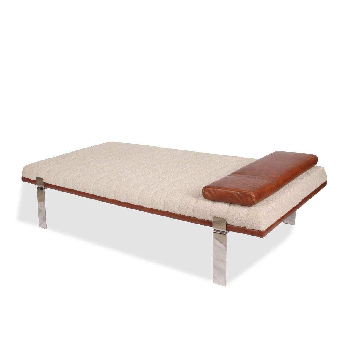 CB2 Canale Boucle and Leather Upholstered Daybed