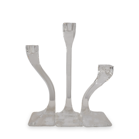 CLAUS JOSEF RIEDEL Duetto Crystal Candle Holders, Set Of 3