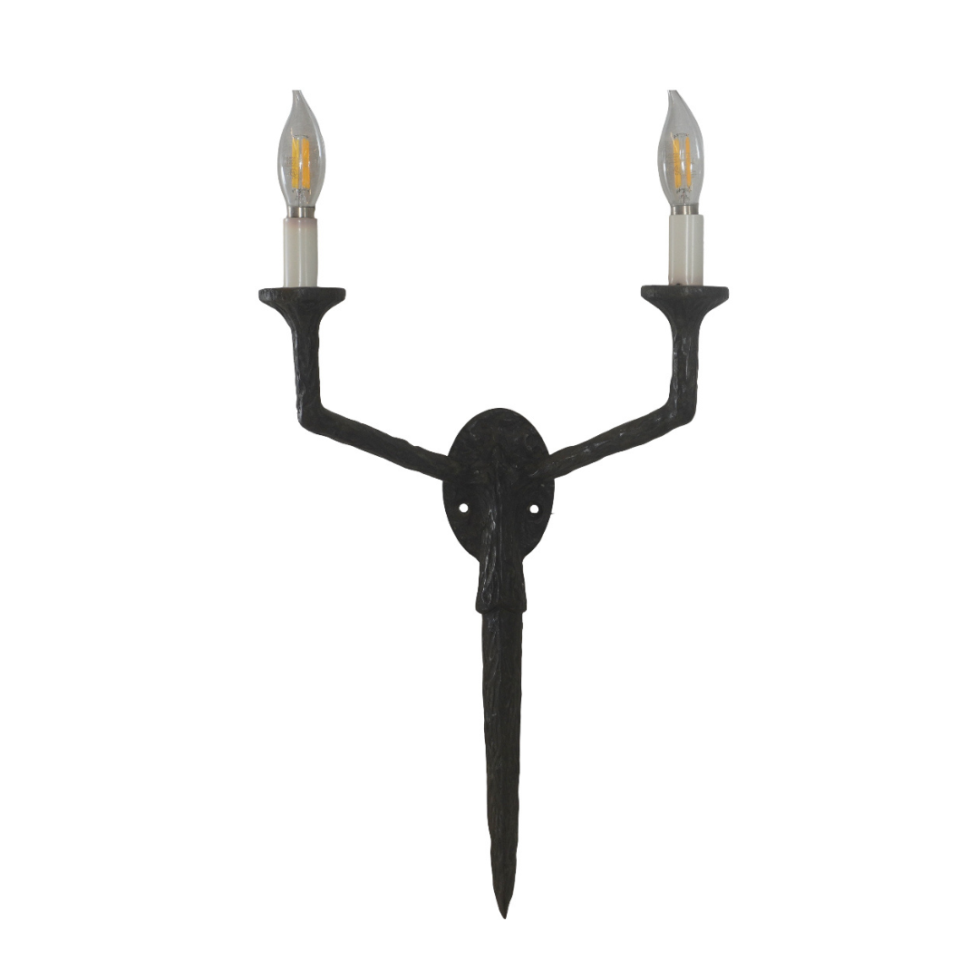 Carole Gratale Giacometti Style Two Arm Sconce