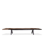 Custom 16 Feet Double Slab Claro Walnut with Cantilever Base Table - George Nakashima Inspired