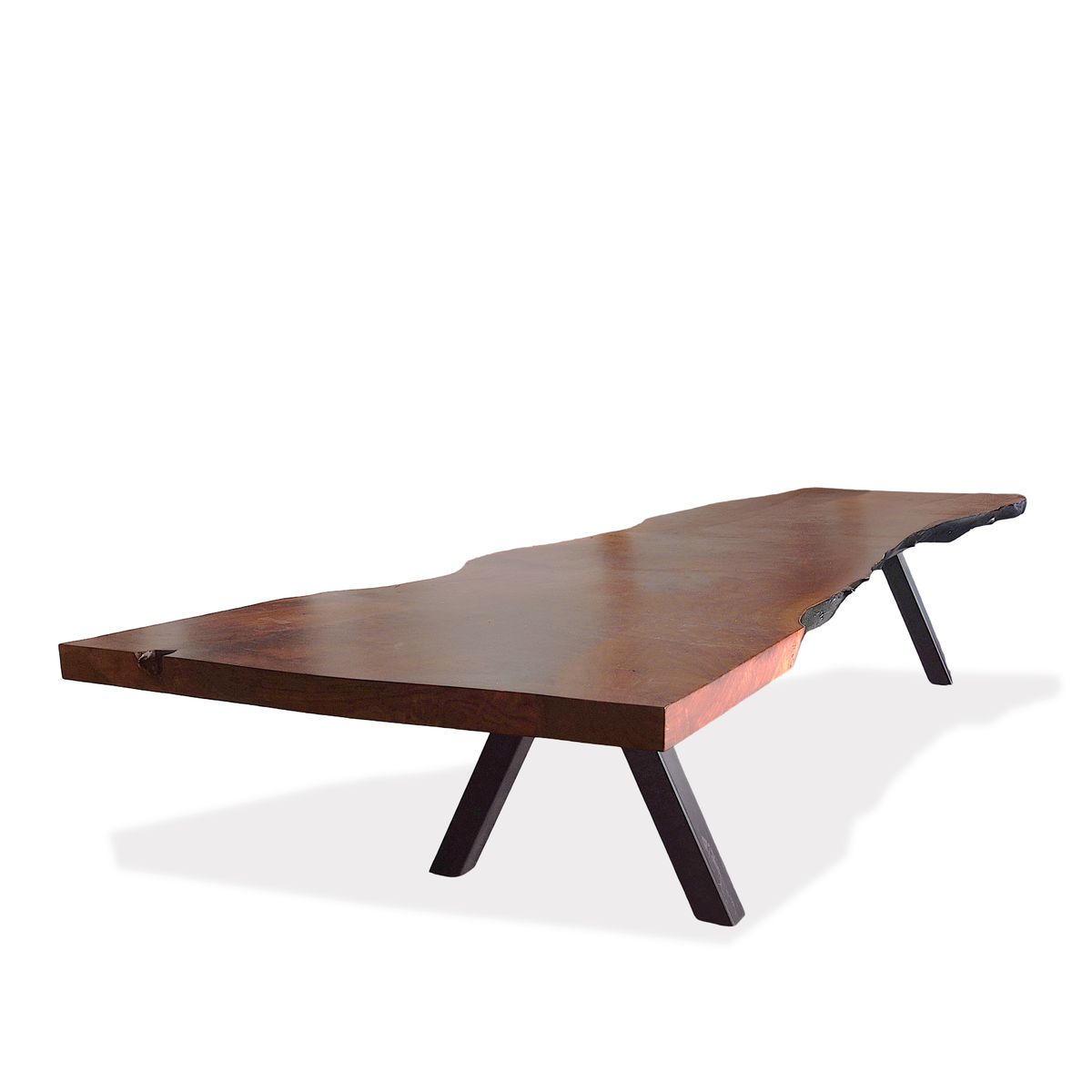 Custom 16 Feet Double Slab Claro Walnut with Cantilever Base Table - George Nakashima Inspired