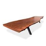 Custom 16 Feet Double Slab Claro Walnut with Cantilever Base Table - George Nakashima Inspired