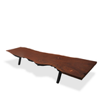 Custom 16 Feet Double Slab Claro Walnut with Cantilever Base Table - George Nakashima Inspired