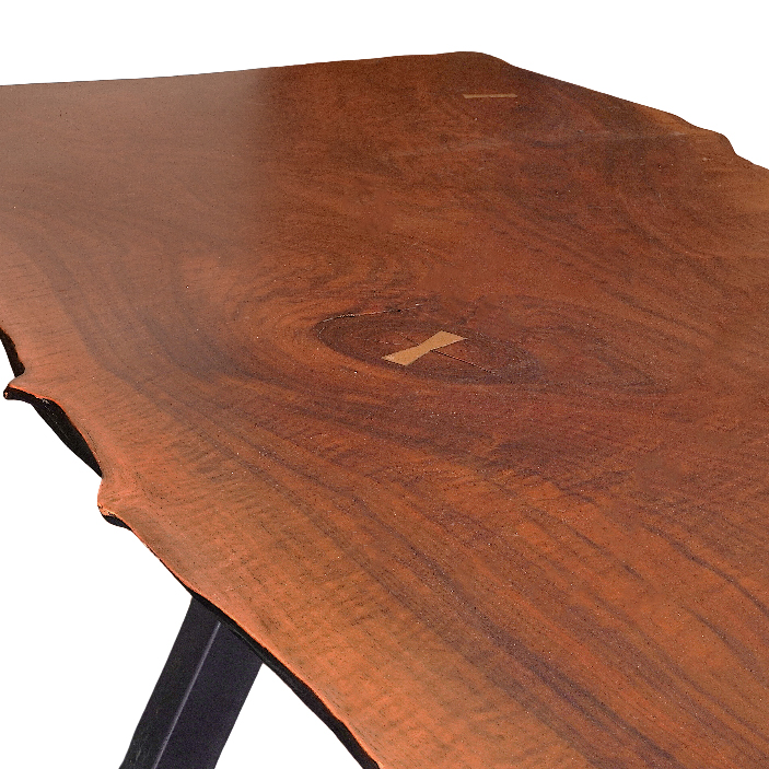 Custom 16 Feet Double Slab Claro Walnut with Cantilever Base Table - George Nakashima Inspired
