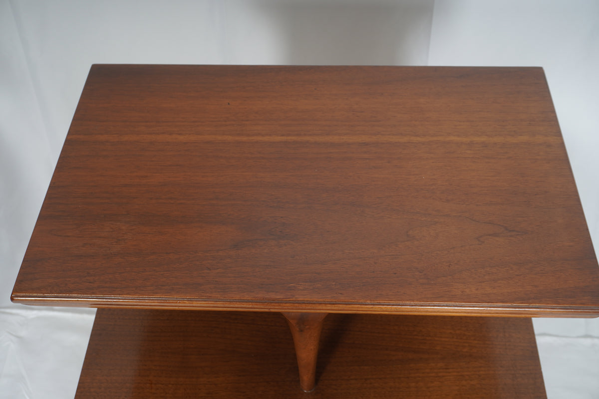Kent Coffey Continental Mid-Century Walnut Nightstand, Pair of