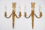 New Luminaire D'Art Lucien Gau Louis XVI Style Gilt Sconces (Large), Pair of