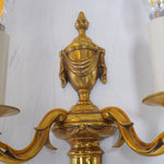 Luminaire d'Art French Empire Louis XVI Style Double Arm Cast Brass Sconces, Pair of