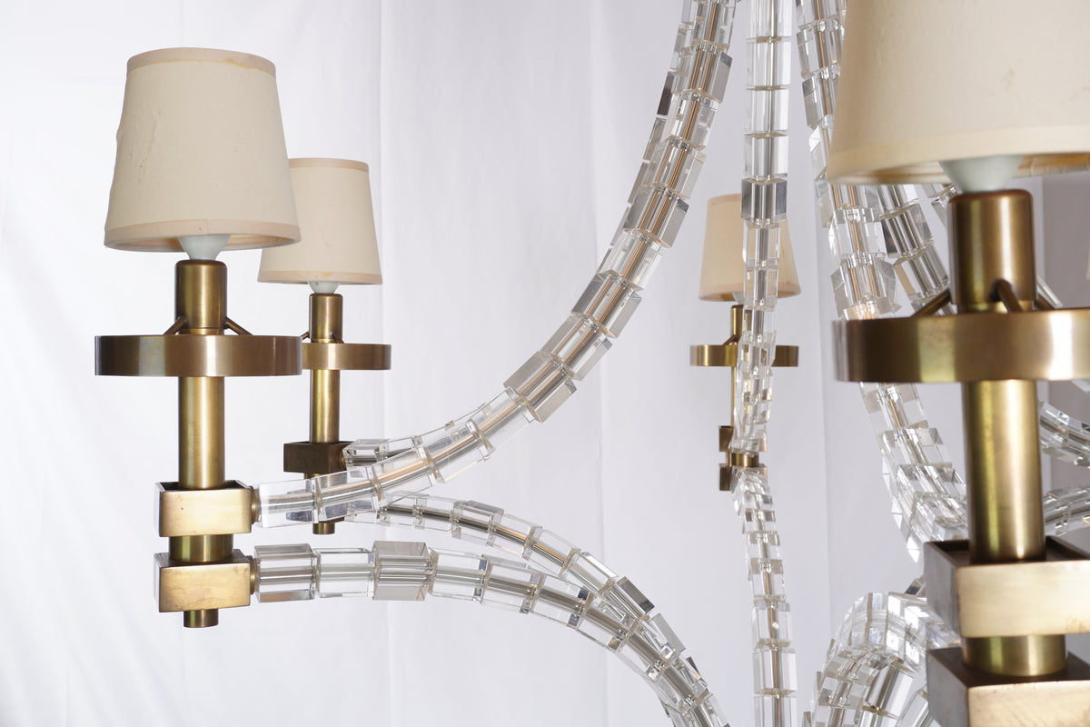 Visual Comfort Crystal Cube Large Chandelier by Chapman & Myers