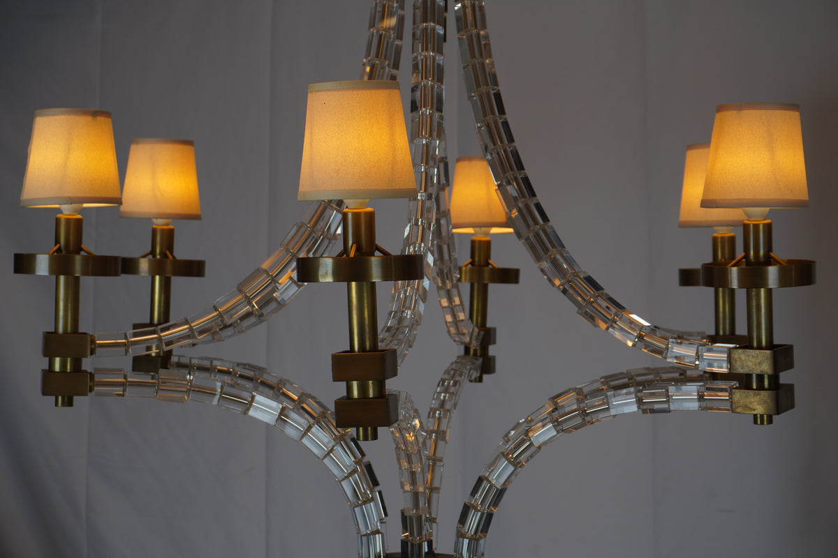 Visual Comfort Crystal Cube Large Chandelier by Chapman & Myers
