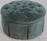 Jonas NY Upholstery Tufted Ottoman with Pleated Skirt