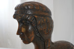 Vintage Egyptian Revival Hand Carved Sphinx, Pair of