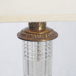 Vintage Fine Crystal and Brass Table Lamps, Pair of