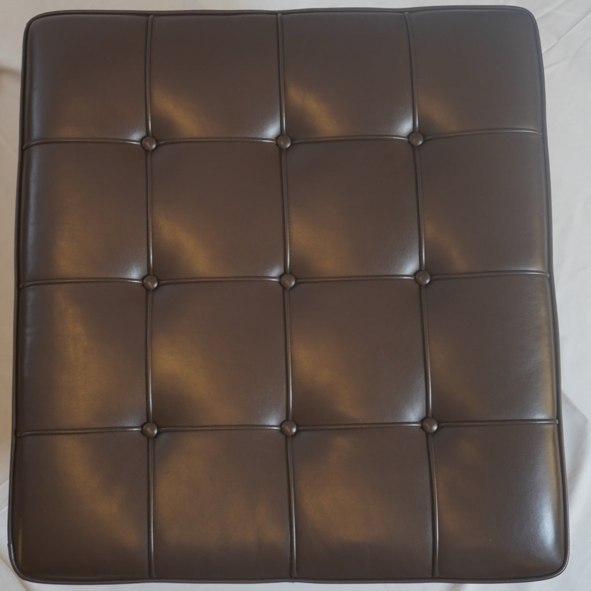 Knoll Barcelona Leather Chair and Ottoman Designed by Ludwig Mies van der Rohe