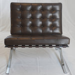 Knoll Barcelona Leather Chair and Ottoman Designed by Ludwig Mies van der Rohe