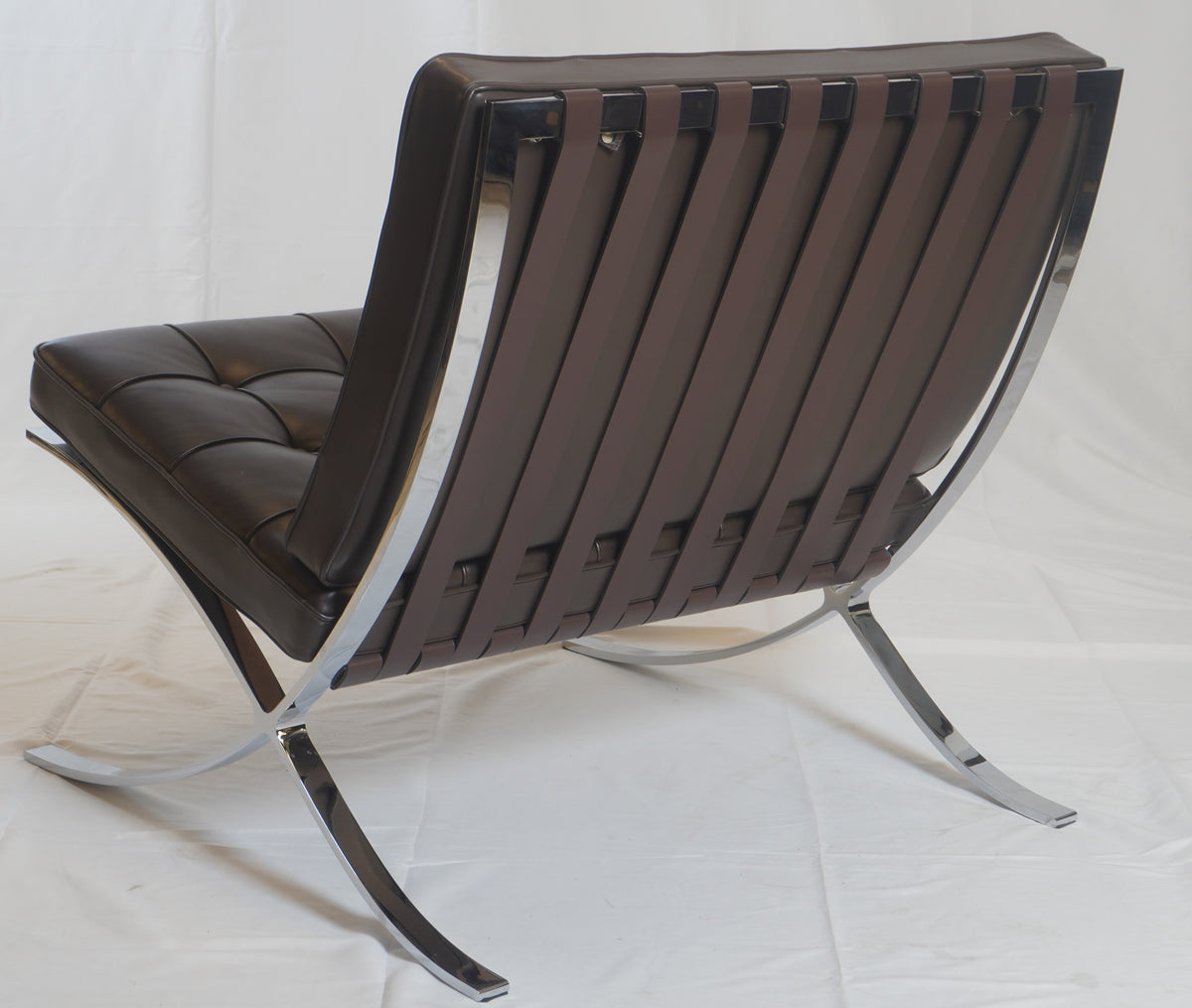 Knoll Barcelona Leather Chair and Ottoman Designed by Ludwig Mies van der Rohe