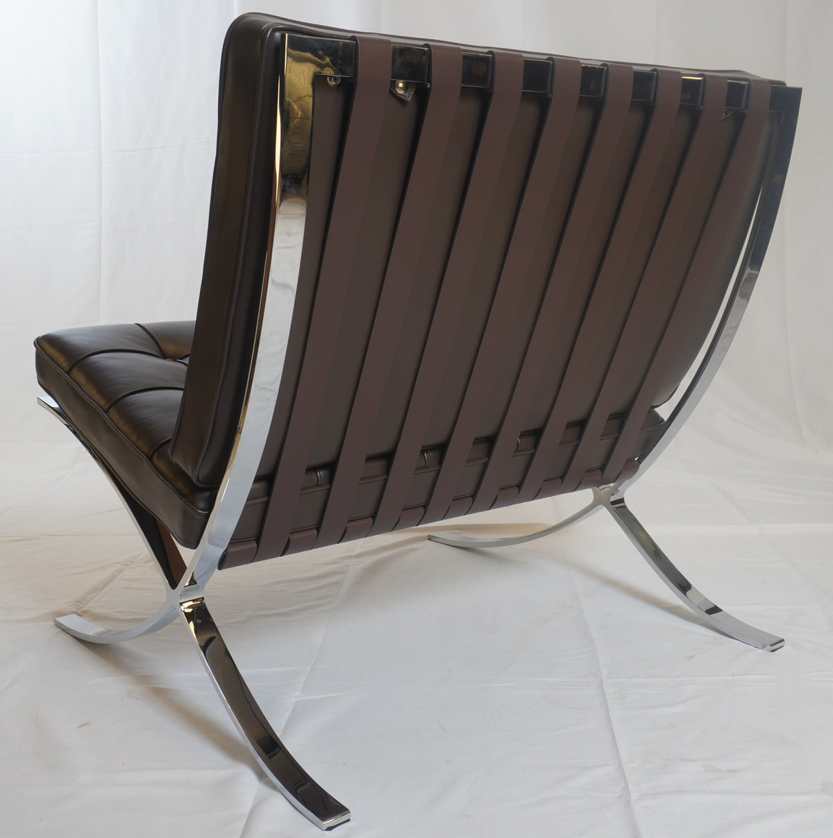 Knoll Barcelona Leather Chair and Ottoman Designed by Ludwig Mies van der Rohe