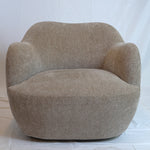 Julius Swivel Barrel Chairs with one SofaCo Ottoman, Pair Of