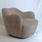 Julius Swivel Barrel Chairs with one SofaCo Ottoman, Pair Of