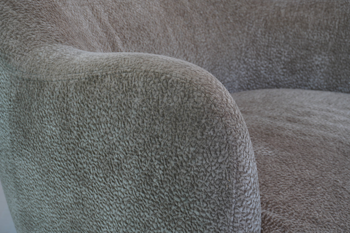 Julius Swivel Barrel Chairs with one SofaCo Ottoman, Pair Of