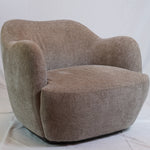 Julius Swivel Barrel Chairs with one SofaCo Ottoman, Pair Of