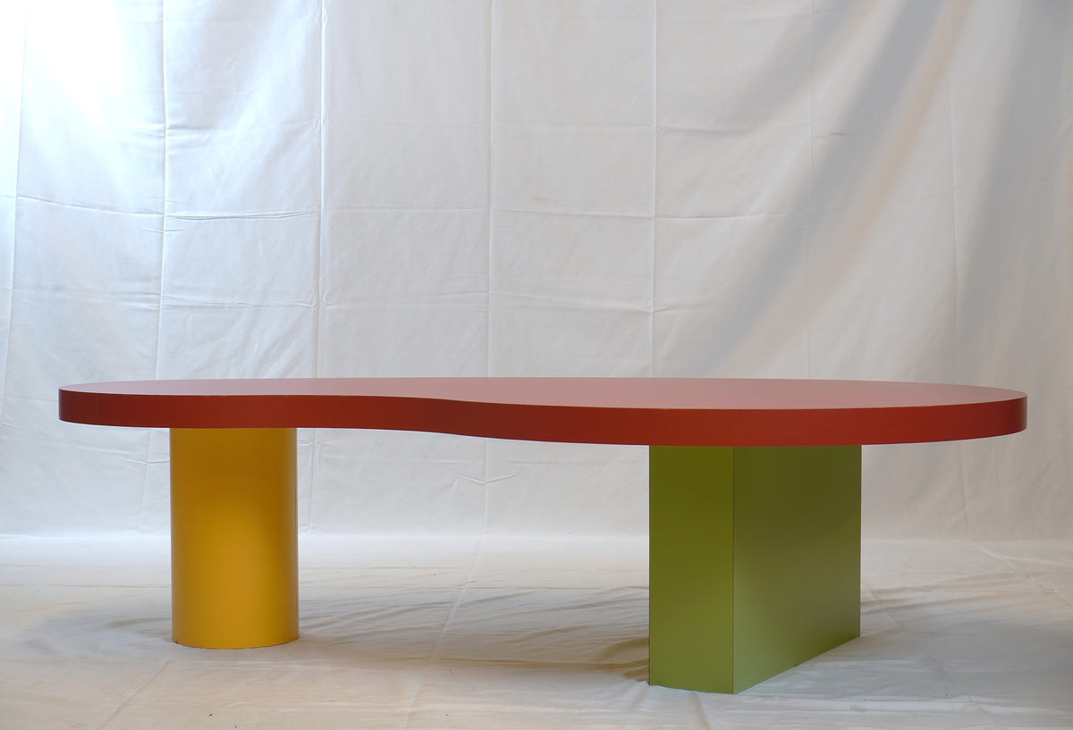 Vintage Post Modern Memphis Kidney Shape Coffee Table