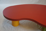 Vintage Post Modern Memphis Kidney Shape Coffee Table