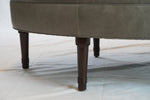 Jonas NY Upholsterer Oval Leather Ottoman or Table