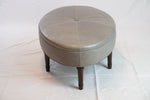 Jonas NY Upholsterer Oval Leather Ottoman or Table