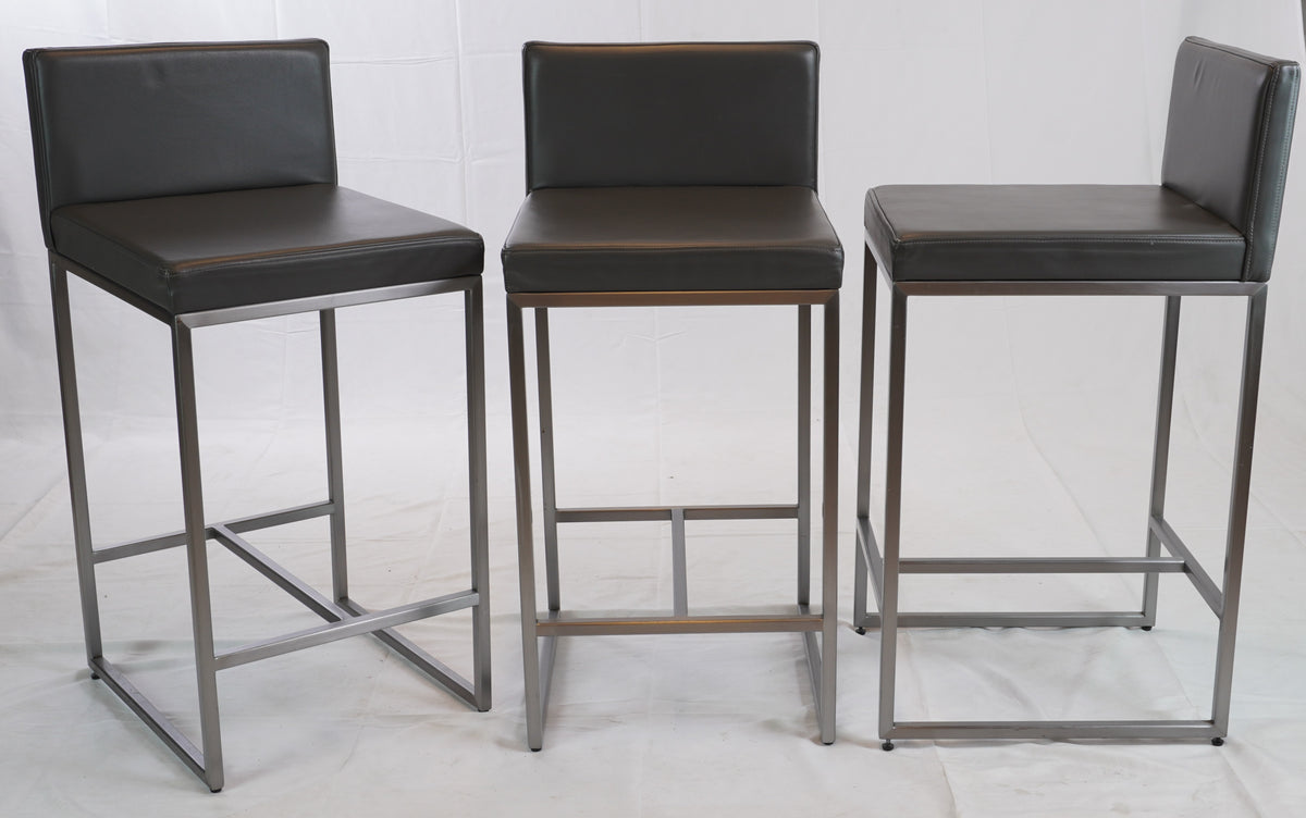 Desiron Suffolk Leather Counter Stools, Set of 3
