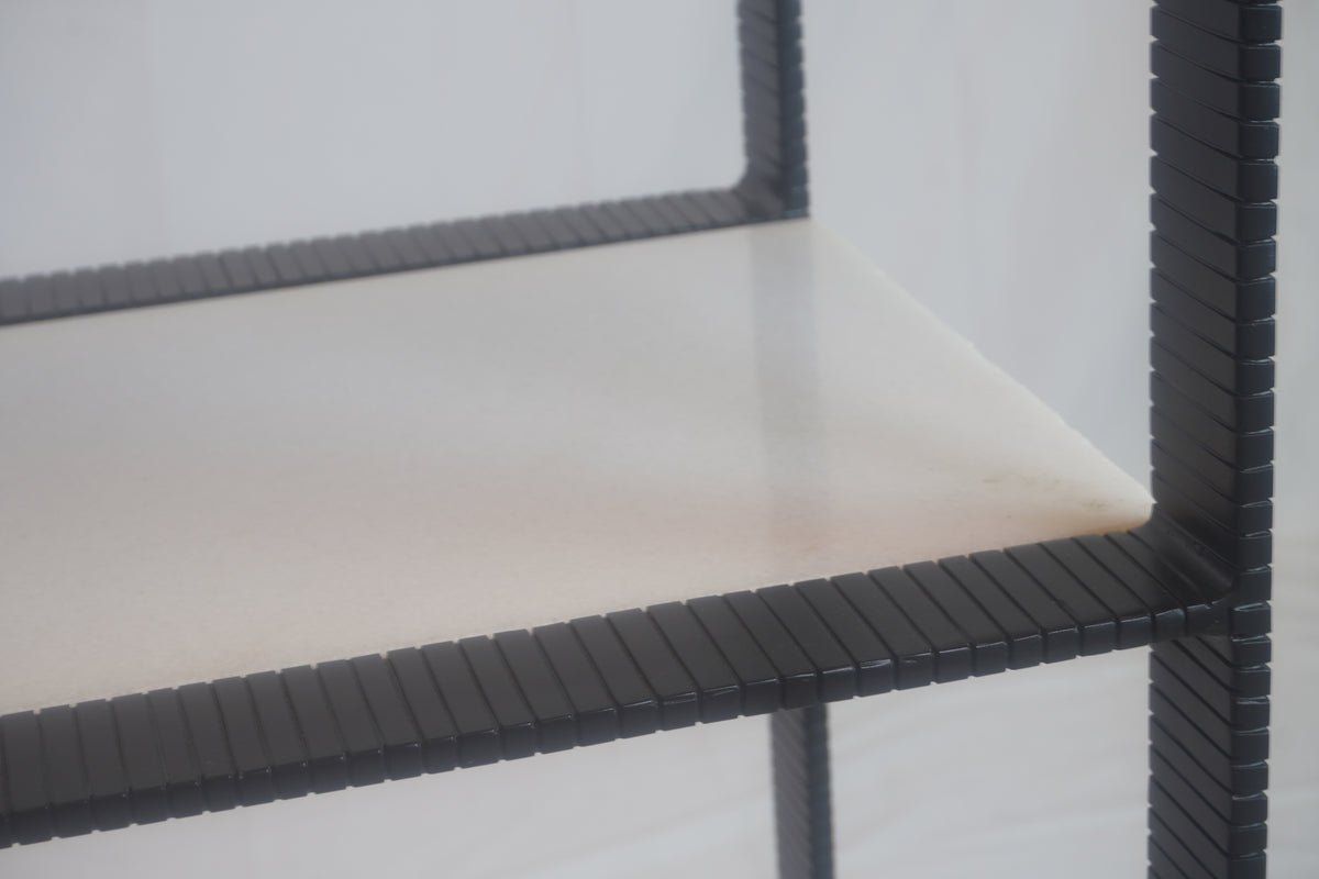 Hawthorn Black Scribed Bookshelf with White Marble from Ben Soleimani