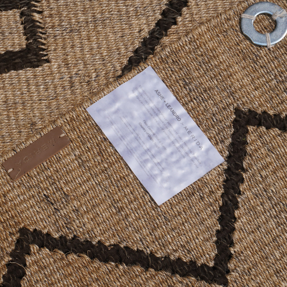 Merida Handweave Sisal and Suede Carpet by Ashe + Leandro