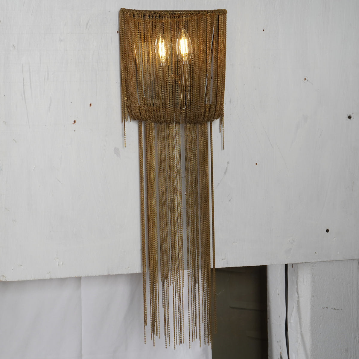 Clutch Modern Alee Large Sconce Staggered Draped Chain, Pair of