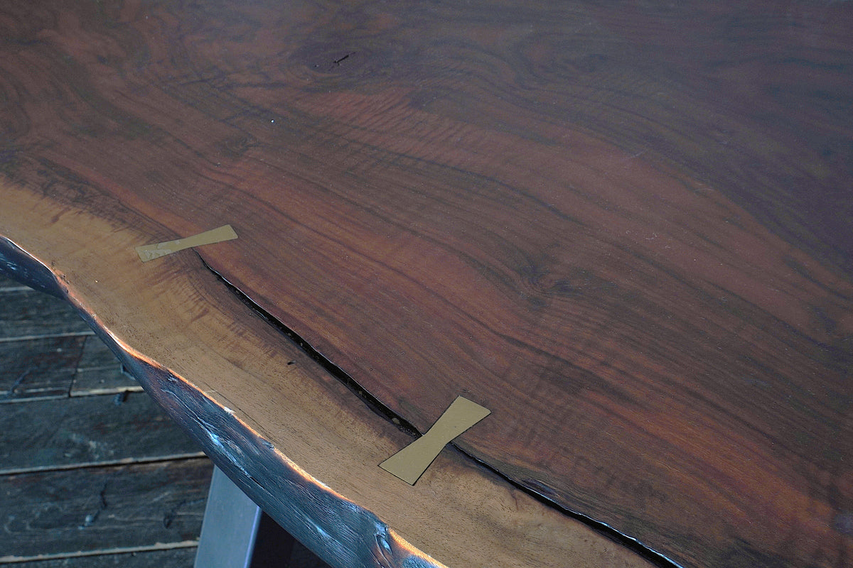 Custom 16 Feet Double Slab Claro Walnut with Cantilever Base Table - George Nakashima Inspired