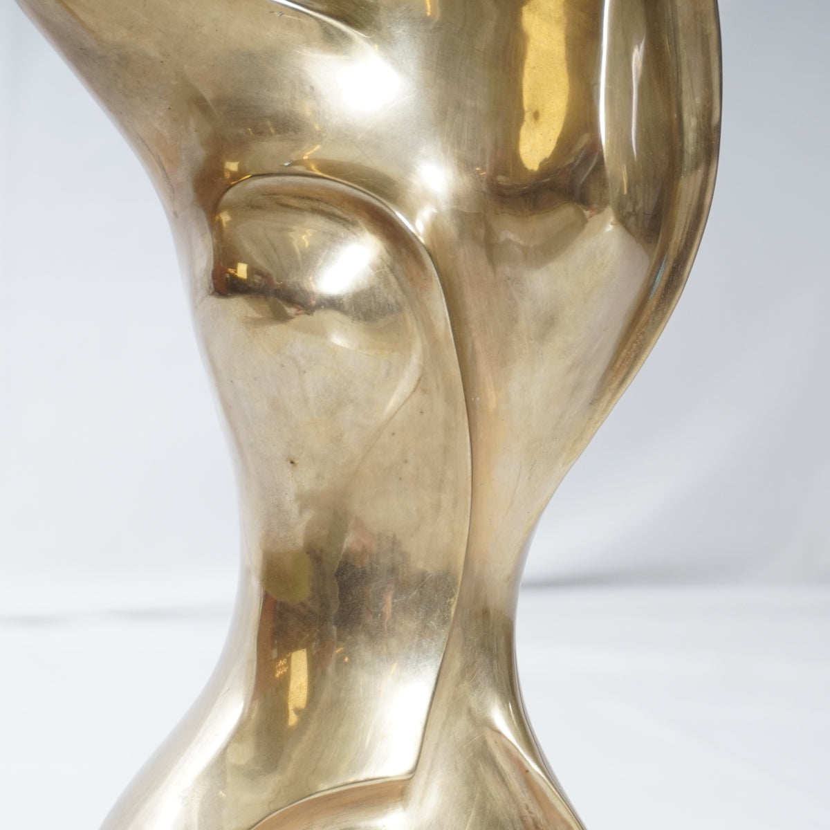 Modernist Abstract Solid Brass Sculpture by Mary Cherney