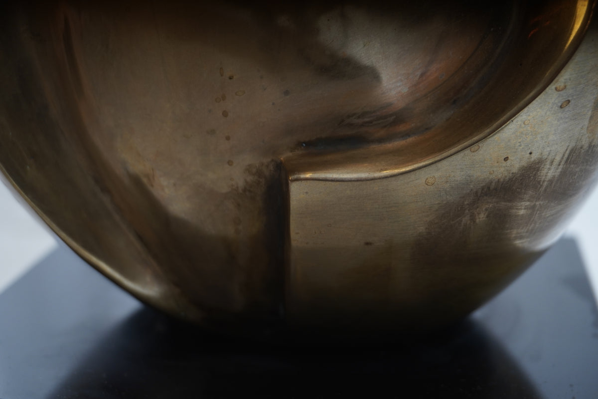 Modernist Abstract Solid Brass Sculpture by Mary Cherney