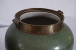 Vintage Tozai Home Faux Shagreen Brass Lidded Temple Jar, Set of 3