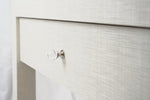 Custom Contemporary Linen Wrapped Nightstands, Pair of