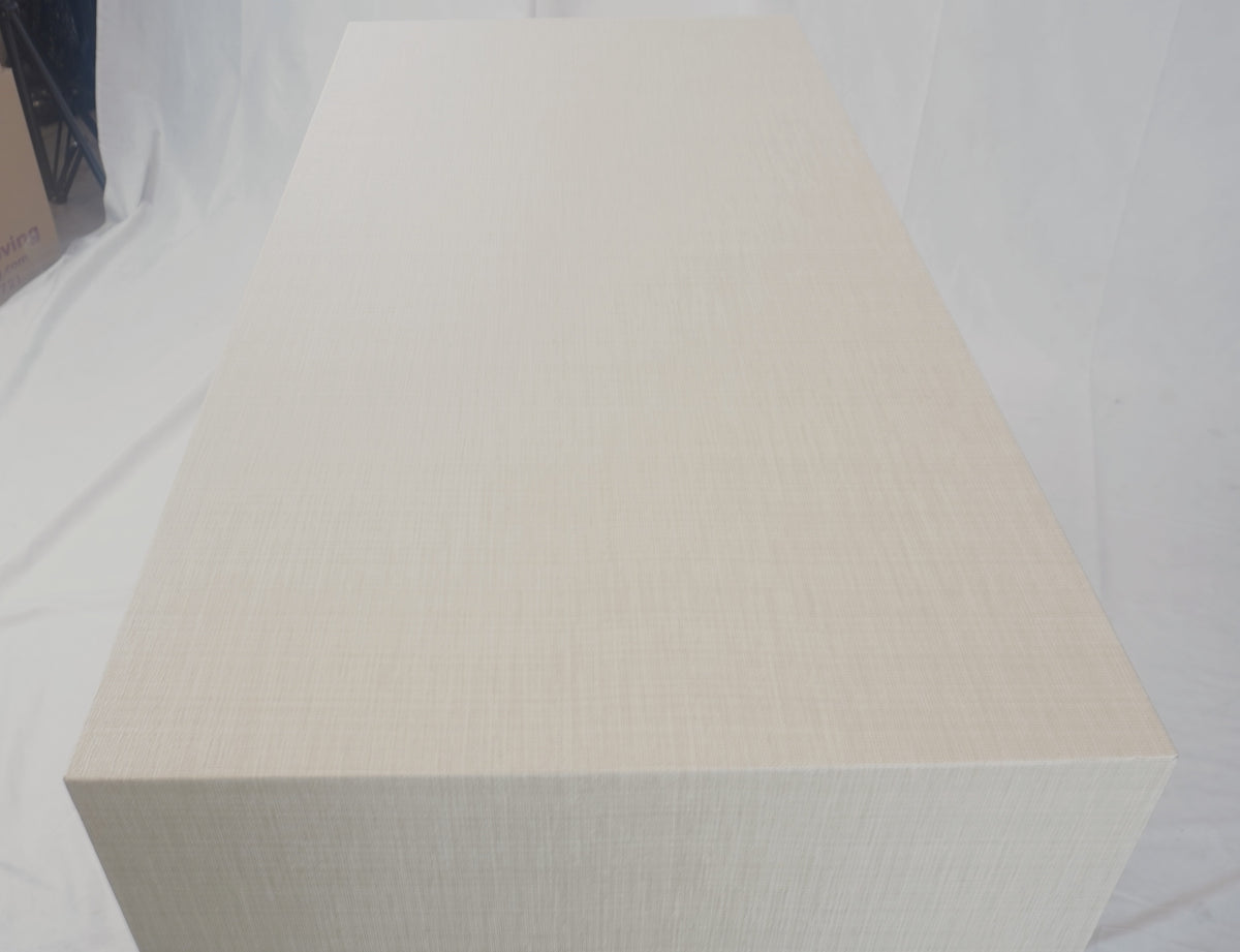 Custom Contemporary Linen Wrapped Nightstands, Pair of