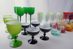 Vintage Italian Carlo Moretti MCM SHERBET CHAMPAGNE GLASSES, Moser Whisky Crystal Barware & Murano Glass Goblets Portieux Vallerysthal Style, Set of 44pcs
