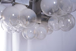 Mid Century Modern Sciolari Style 9 Arm  Aluminum  & Glass Chandelier