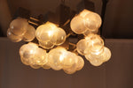Mid Century Modern Sciolari Style 9 Arm  Aluminum  & Glass Chandelier